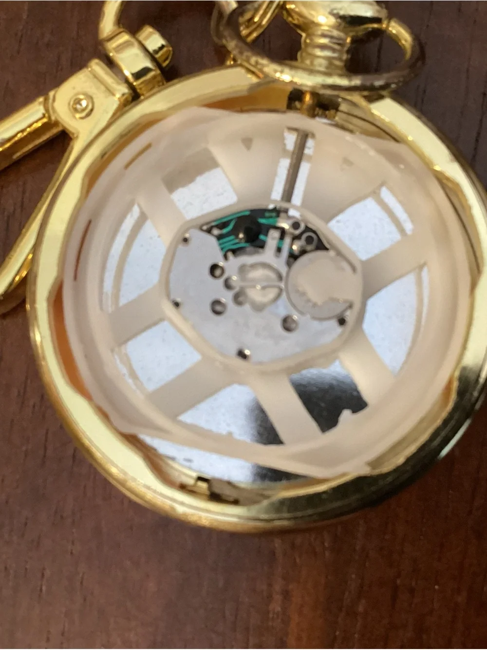 Joy & Iman Gold Pocket Watch with Black Dial